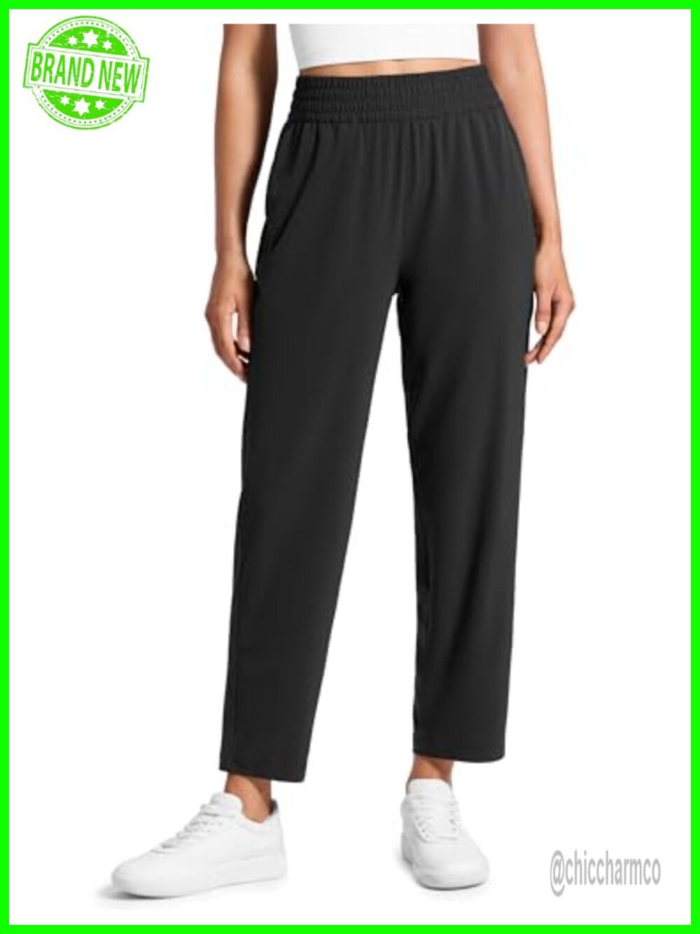 CRZ YOGA Drapey Tapered Ankle Pants 27" High Rise Regular Fit Pull On
